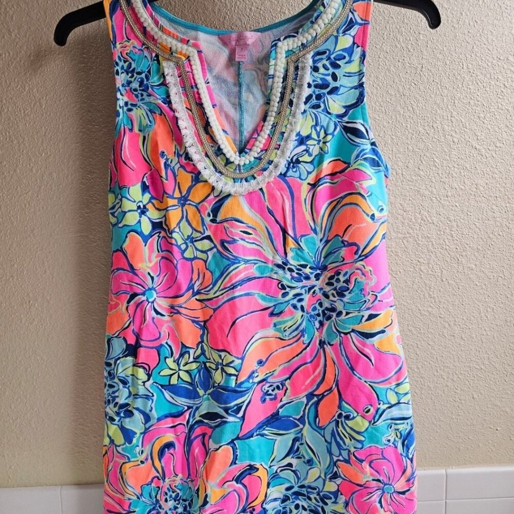 Lilly Pulitzer Harper Shift Dress in Seaside Aqua Breezy Babe size Small
